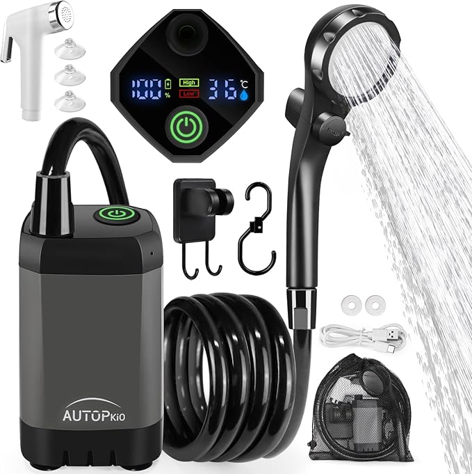 AUTOPkio Portable Camping Shower, 6000mAh